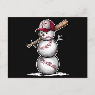 Cartes Pour Fêtes Annuelles Baseball Snowman Balls Neige Noël Noël Noël cadeau