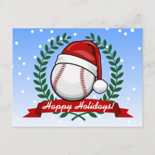 Cartes Pour Fêtes Annuelles Baseball With A Christmas Santa Hat