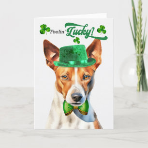 Cartes Pour Fêtes Annuelles Basenji Chien Lucky St Patrick's Day