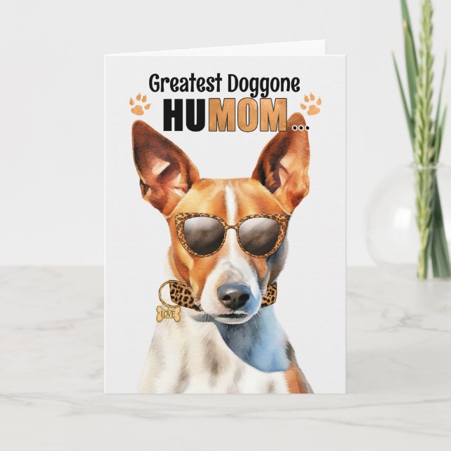 Cartes Pour Fêtes Annuelles Basenji Dog Best HuMOM Jour des Mères (Devant)