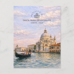 Cartes Pour Fêtes Annuelles Basilique de Venise Salute Aquarelle Dômes Iconiqu