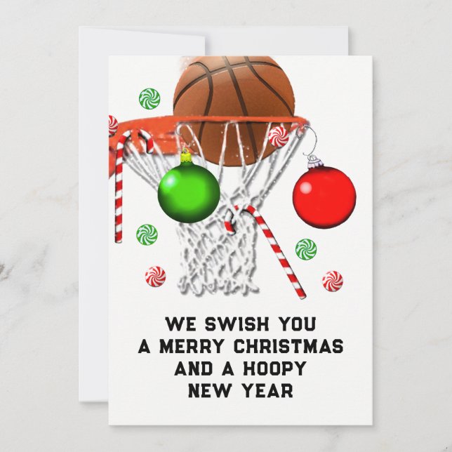 Cartes Pour Fêtes Annuelles Basket-ball (Devant)