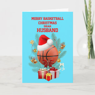 Cartes Pour Fêtes Annuelles Basket-ball de Noël du mari