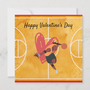 Cartes Pour Fêtes Annuelles Basket-ball Saint-Valentin Basket-ball avec amour