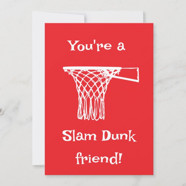 Cartes Pour Fêtes Annuelles Basket-ball Slam Dunk Enfants Classe de Valen (Devant)