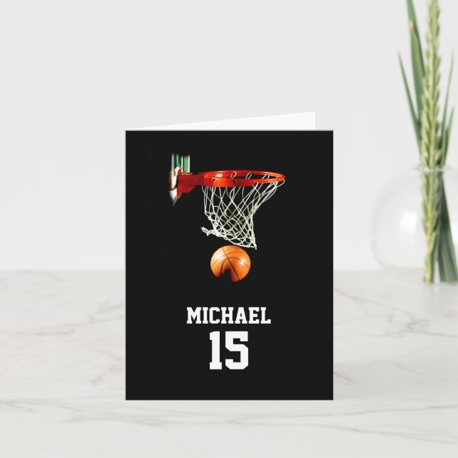Cartes Pour Fêtes Annuelles Basket-ball Votre nom (Devant)