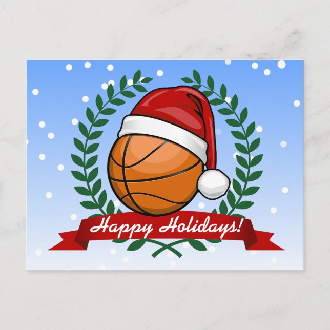 Cartes Pour Fêtes Annuelles Basket de style Noël (Devant)