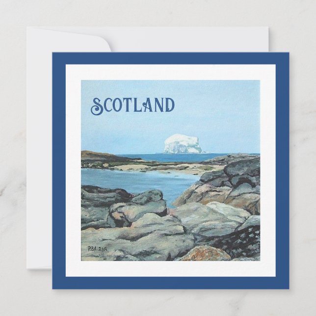Cartes Pour Fêtes Annuelles Bass Rock, North Berwick, Scotland paysage art (Devant)