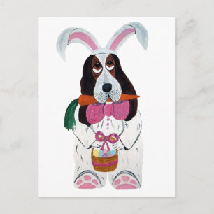 Cartes Pour Fêtes Annuelles Basset Hound Lapin de Pâques