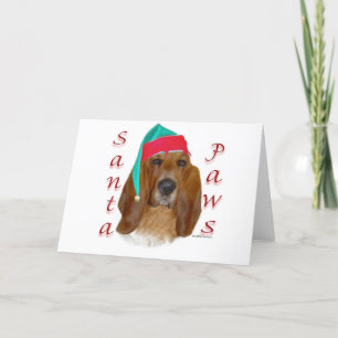 Cartes Pour Fêtes Annuelles Basset Hound Père Noël Paws