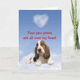Cartes Pour Fêtes Annuelles Basset Hound Puppy Love Card