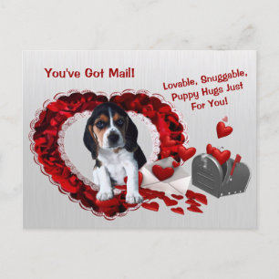 Cartes Pour Fêtes Annuelles Basset Hound Vous avez Mail Puppy Hugs Valentine