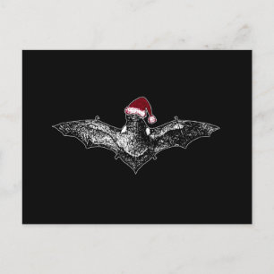 Cartes Pour Fêtes Annuelles Bat dans un chapeau de Père Noël
