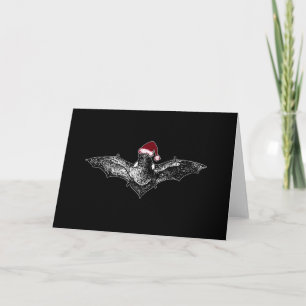 Cartes Pour Fêtes Annuelles Bat dans un chapeau de Père Noël