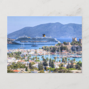 Cartes Pour Fêtes Annuelles Bateau De Croisière Et Château De Bodrum