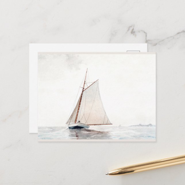 Cartes Pour Fêtes Annuelles Bateau de Gloucester par Winslow Homer (Devant/Arrière en situation)