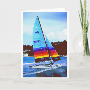 Cartes Pour Fêtes Annuelles Bateau de voile Hobie Midnight Cowboy