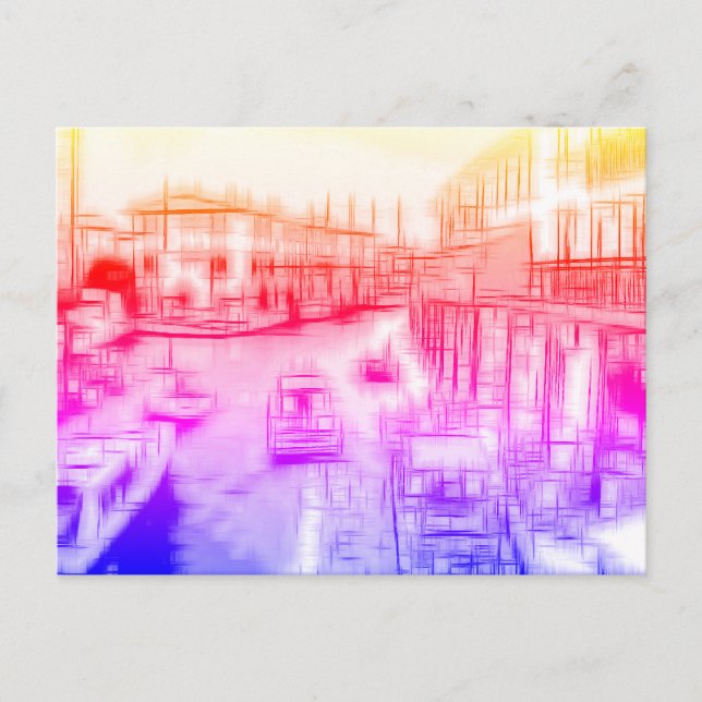 Cartes Pour Fêtes Annuelles Bateaux effet numérique de style "impression" (Devant)