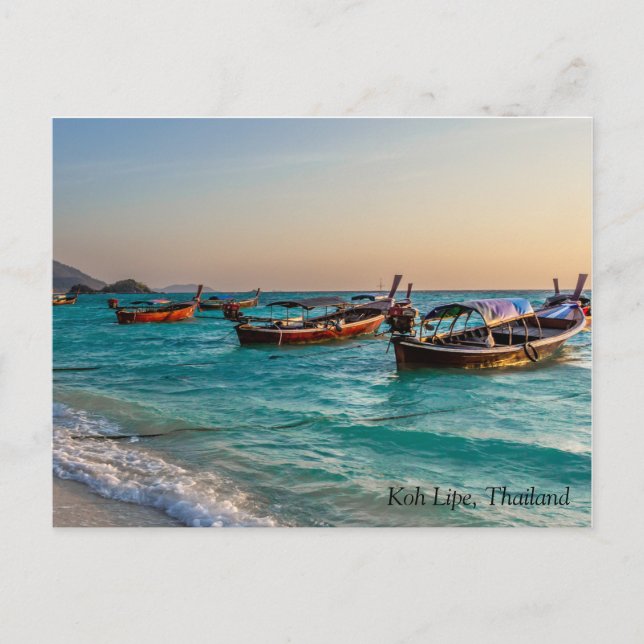 Cartes Pour Fêtes Annuelles Bateaux longue queue Koh Lipe, Thaïlande (Devant)