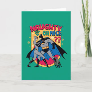 Cartes Pour Fêtes Annuelles Batman| Déguster Sous Mistletoe Naughty Ou Nice