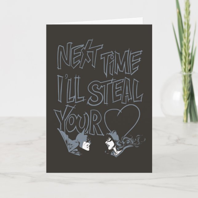 Cartes Pour Fêtes Annuelles Batman Valentine | Catwoman - Je vous volerai votr (Devant)