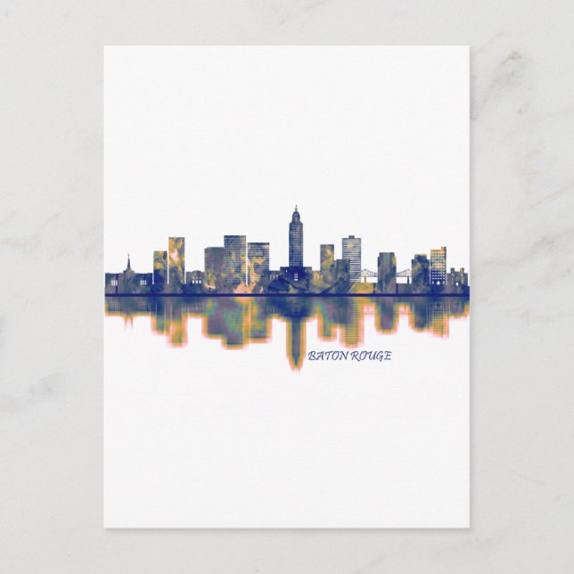 Cartes Pour Fêtes Annuelles Baton Rouge Skyline (Devant)
