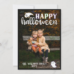 Cartes Pour Fêtes Annuelles Bats Fantômes Bats Heureux Halloween Photo