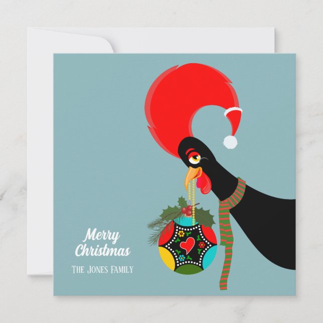 Cartes Pour Fêtes Annuelles Bauble de Noël du coq portugais (Devant)