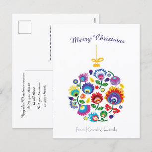 Cartes Pour Fêtes Annuelles 🎄 Bauble de Noël - folklore [blanc]
