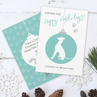 Cartes Pour Fêtes Annuelles Bauble de Noël Italien Greyhound Chien Silhouette