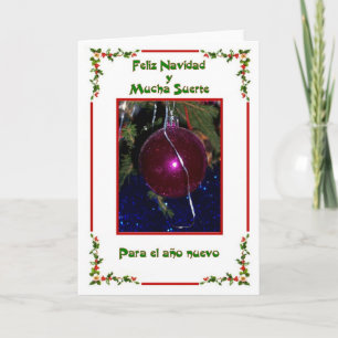 Cartes Pour Fêtes Annuelles Bauble Design Feliz Navidad Noël espagnol