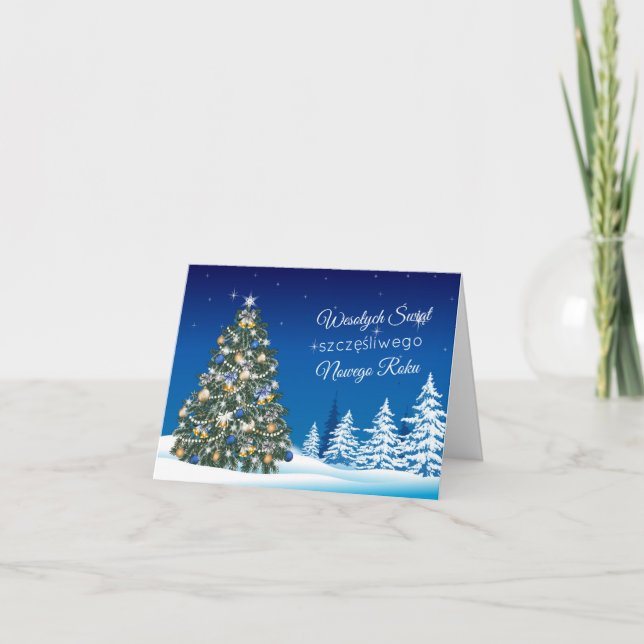 Cartes Pour Fêtes Annuelles Baubles d'arbre de Noël polonais (Devant)
