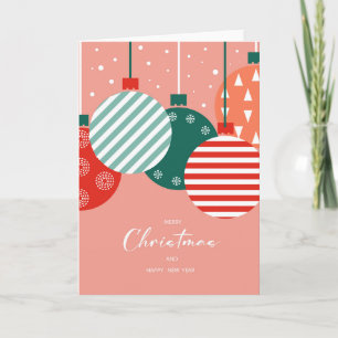 Cartes Pour Fêtes Annuelles Baubles de Noël rétro - Charme de Noël classique