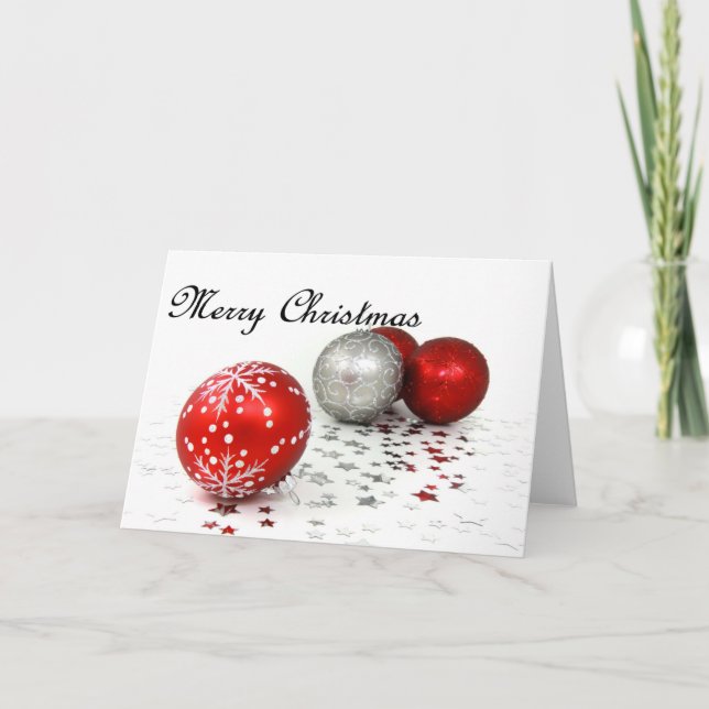 Cartes Pour Fêtes Annuelles Baubles de Noël Salutation (Devant)