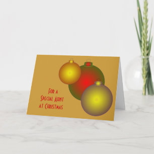 Cartes Pour Fêtes Annuelles Baubles Design Tante Noël