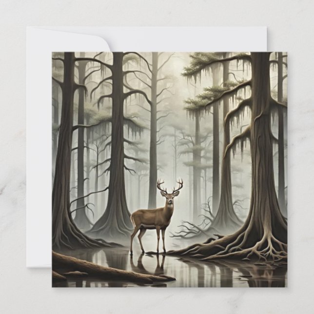 Cartes Pour Fêtes Annuelles Bayou Deer (Devant)