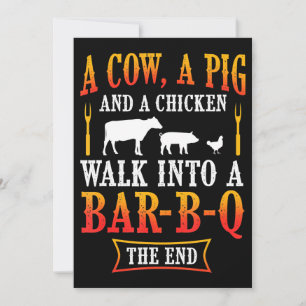 Cartes Pour Fêtes Annuelles BBQ   Barbecue Barbecue Barbecue Plaisanterie Gril