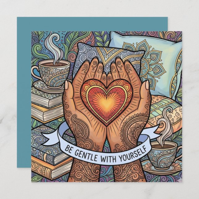 Cartes Pour Fêtes Annuelles Be Gentle With Yourself Personalized Card (Devant / Derrière)