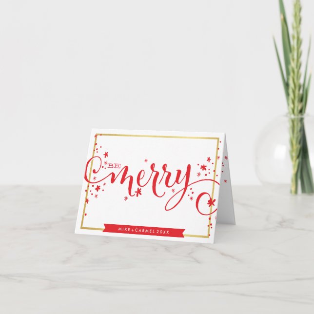 Cartes Pour Fêtes Annuelles BE Joyeux Joyeux vacances lunatique saluant fronti (Devant)