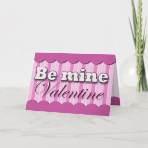 Cartes Pour Fêtes Annuelles Be Mine Valentine ~ Purple Stripe Card