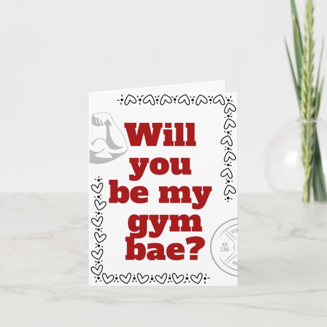 Cartes Pour Fêtes Annuelles Be My Gym Bae Funny Valentine's Day Card (Devant)