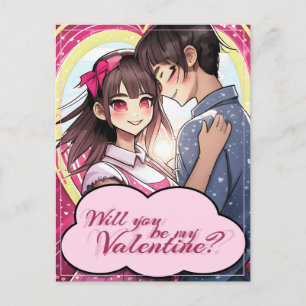 Cartes Pour Fêtes Annuelles Be My Valentine in Manga Style 58477