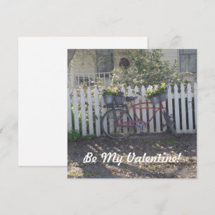 Cartes Pour Fêtes Annuelles Be My Valentine Vintage Vélo & Picket Fence