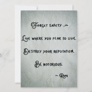 Cartes Pour Fêtes Annuelles Be Notorious - Rumi Greeting Card