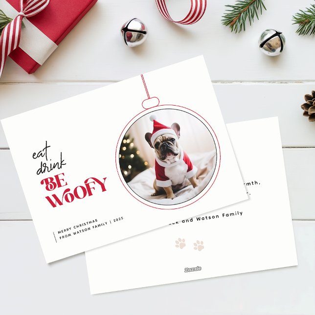 Cartes Pour Fêtes Annuelles Be Woofy Family Pet Dog Puppy Photo Christmas (Créateur téléchargé)