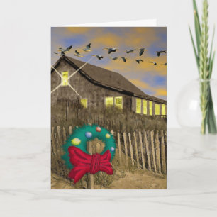 Cartes Pour Fêtes Annuelles Beach House Christmas Card-V
