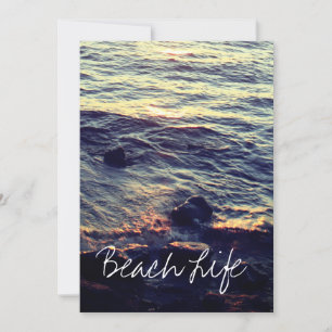 Cartes Pour Fêtes Annuelles Beach Life Citations Vagues Ocean Sunset Water Pit