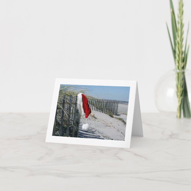 Cartes Pour Fêtes Annuelles Beach Père Noël (Devant)