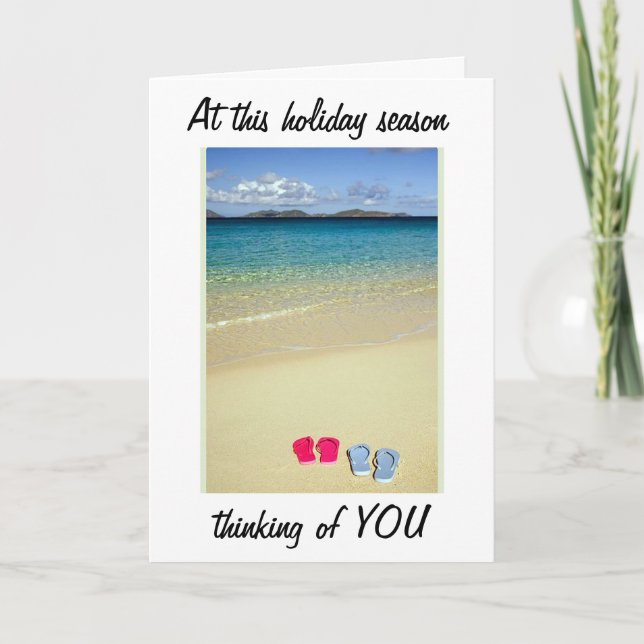 CARTES POUR FÊTES ANNUELLES BEACHY CHRISTMAS/SUNNY NOUVEL AN VOUS SOUHAITE (Devant)