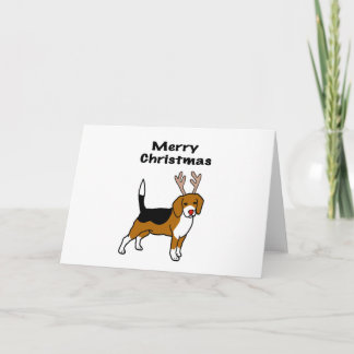 Cartes Pour Fêtes Annuelles Beagle de Noël Reindeer